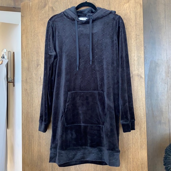 dkny velour hoodie dress